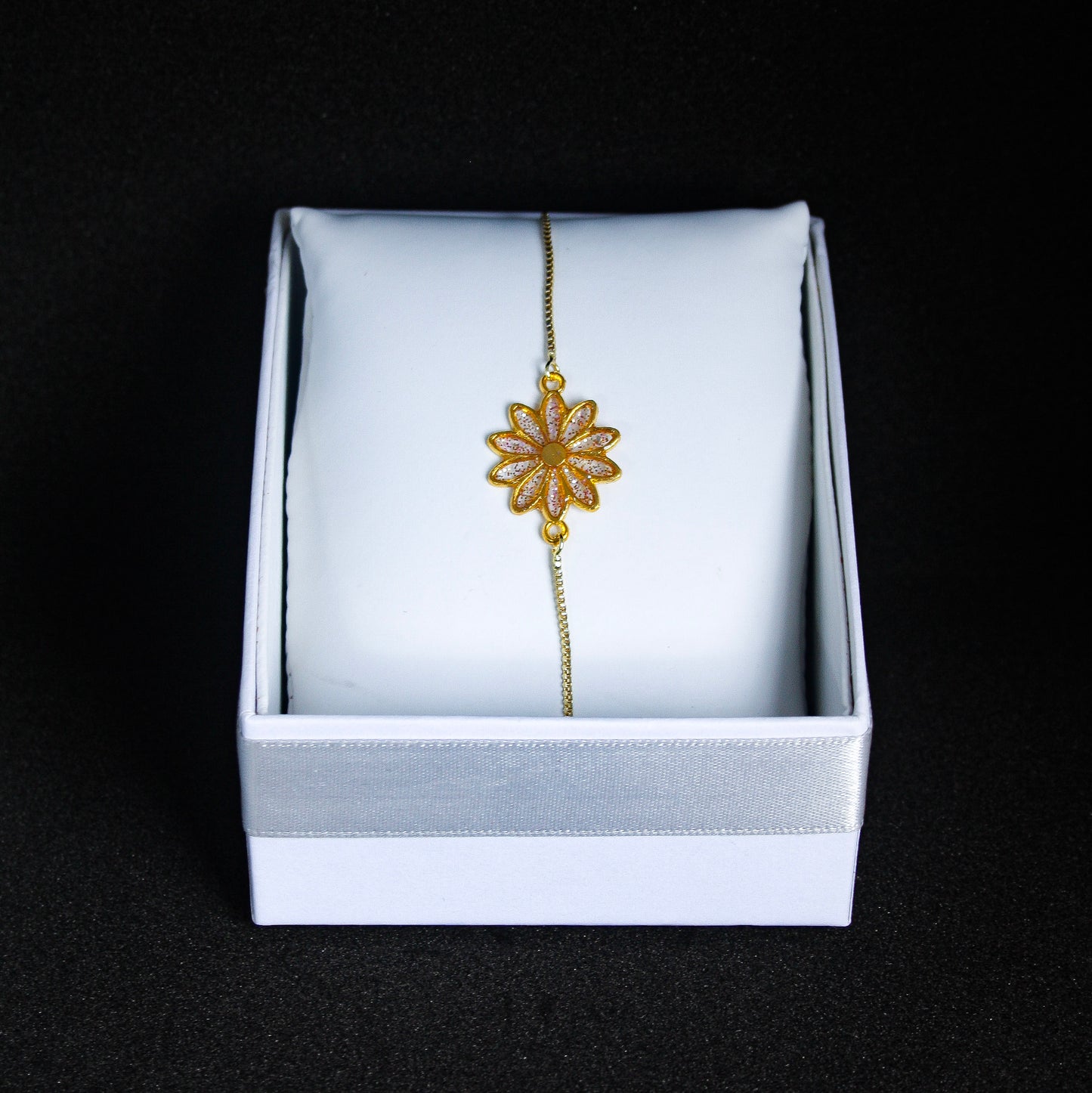 Bracelet fleur paillettes