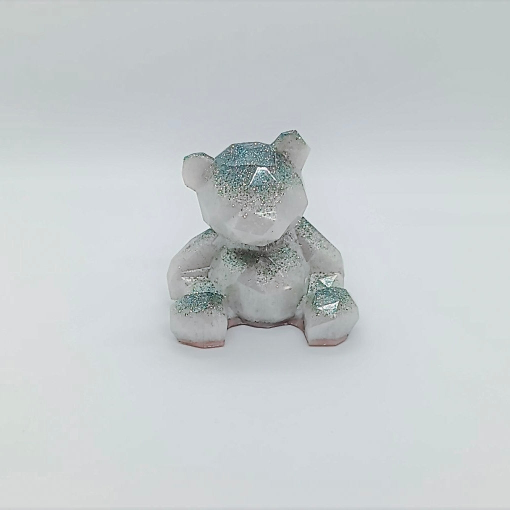 Figurine blanc mauve paillettes