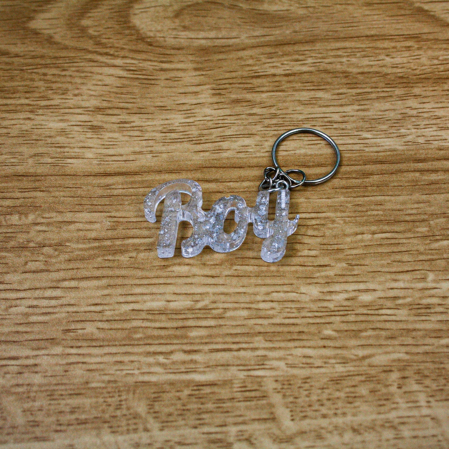 Porte clés " boy " feuilles d'argent