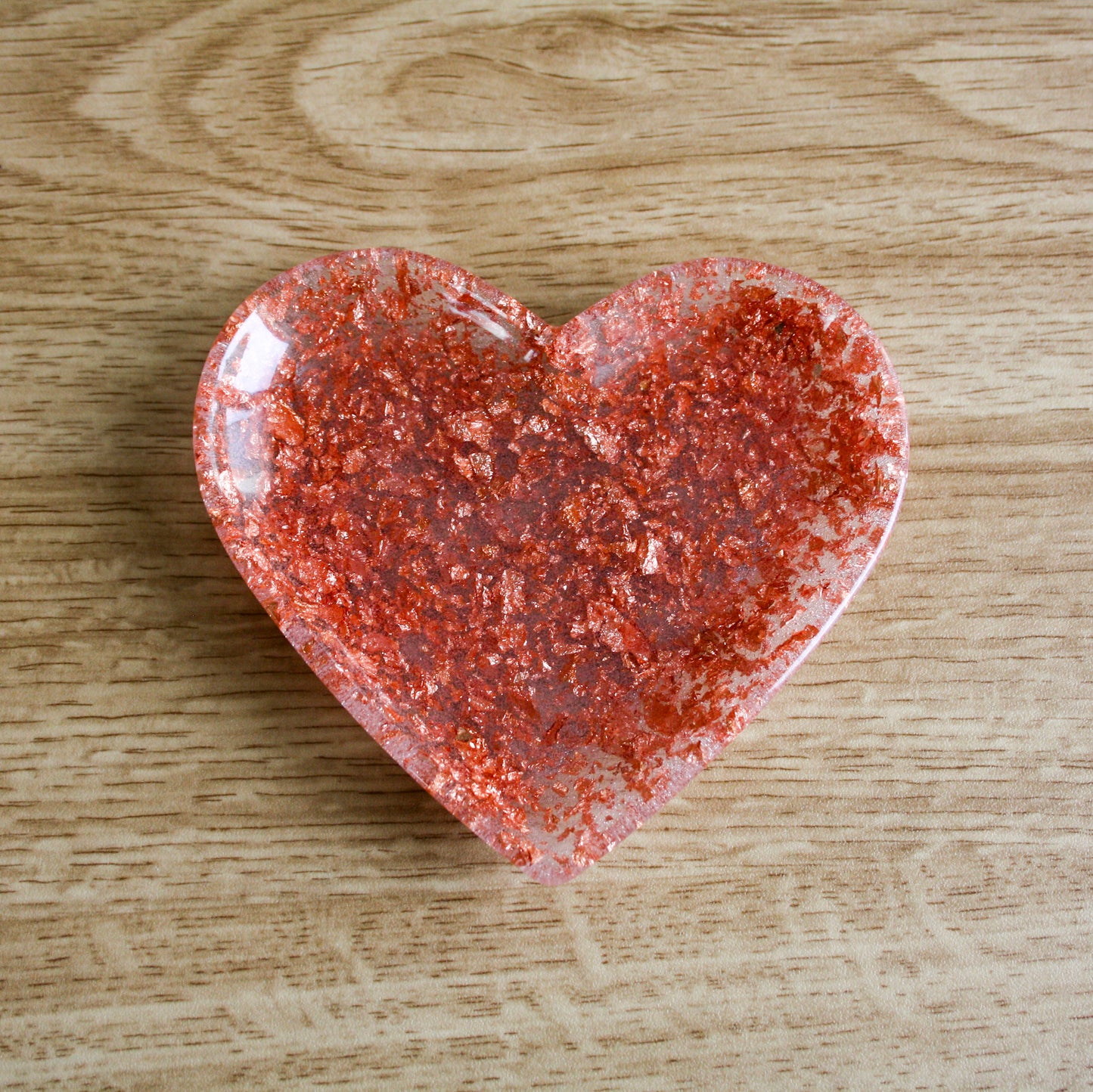 Vide-poche transparent feuilles rose gold