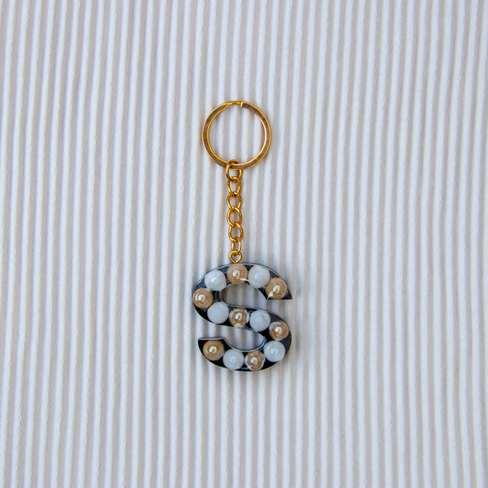 Porte-clés lettre S perles