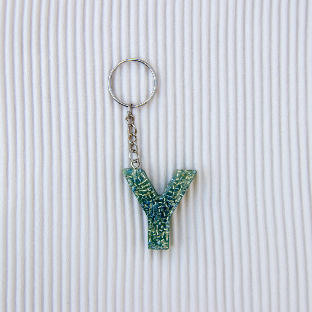 Porte-clés lettre Y perles