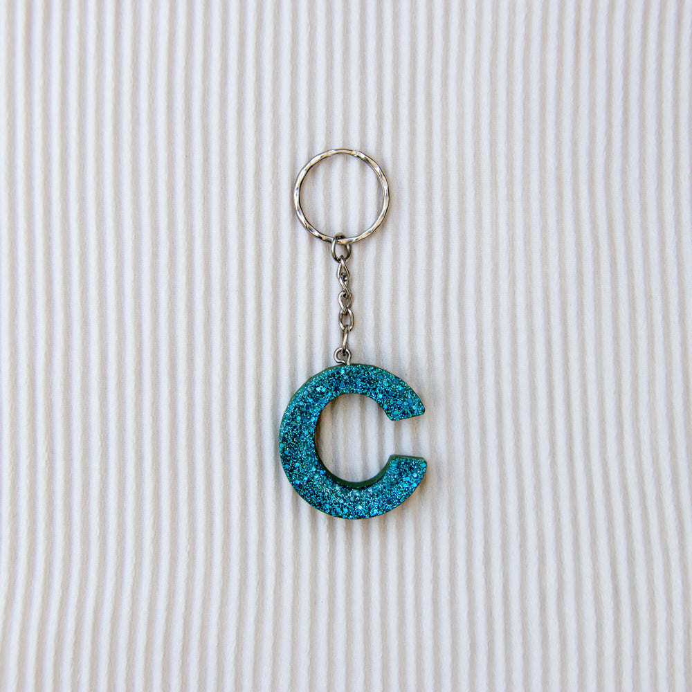 Porte-clés lettre C paillettes