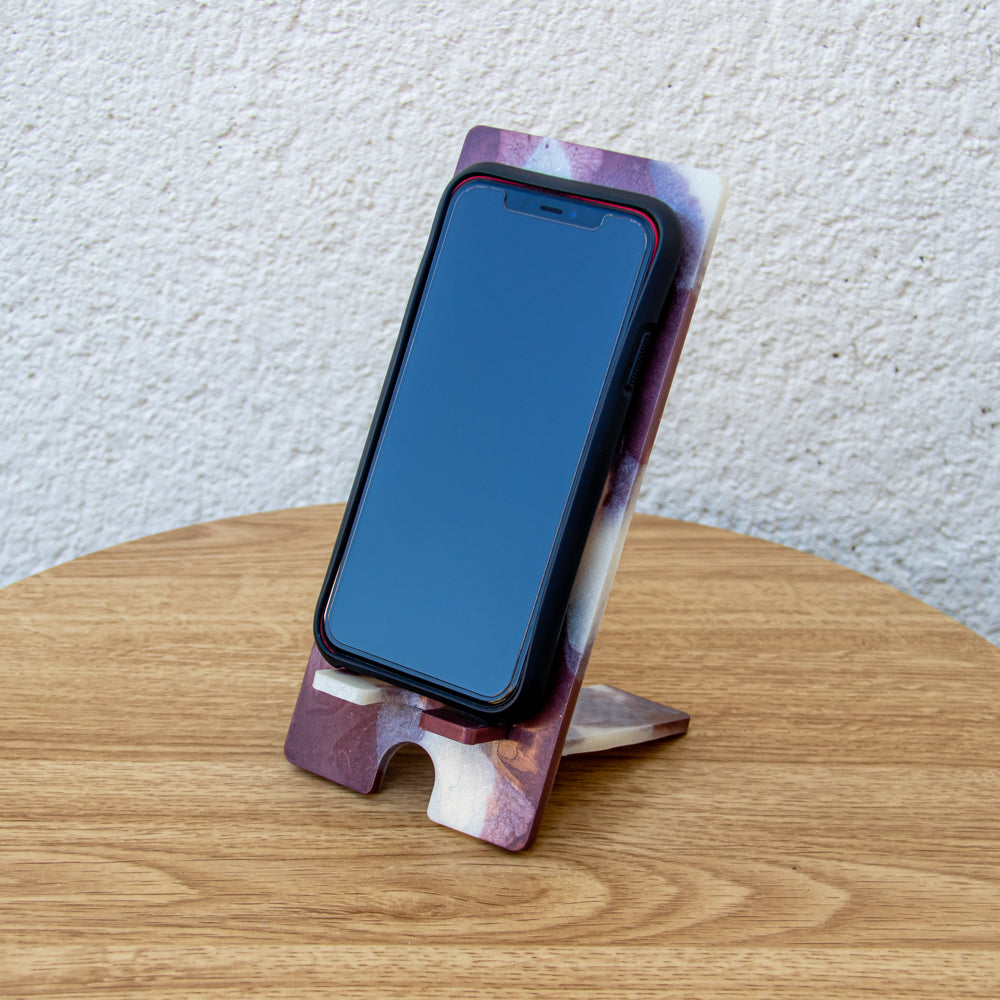 Support téléphone dégradé blanc et marron