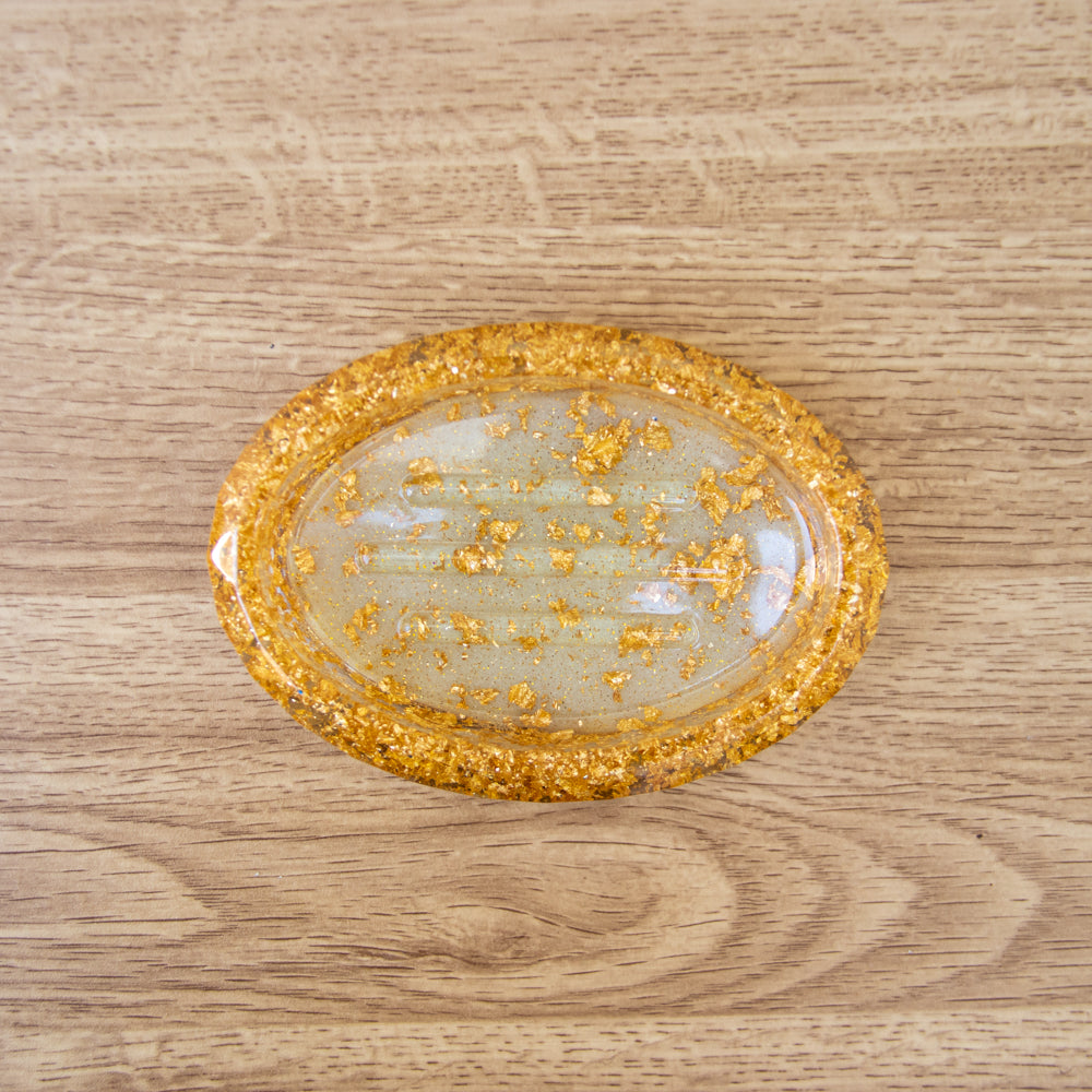 Porte-savon aux feuilles d'or