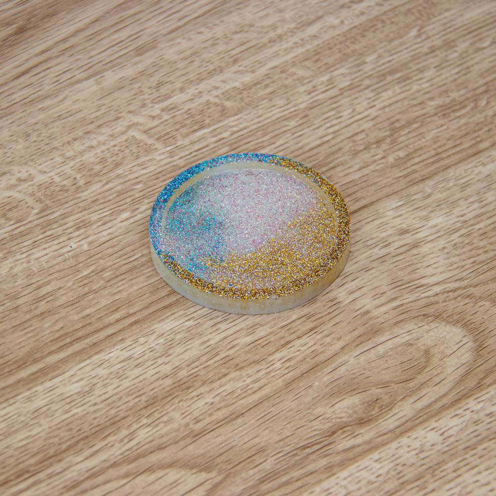 Vide-poche rond paillettes multicolores