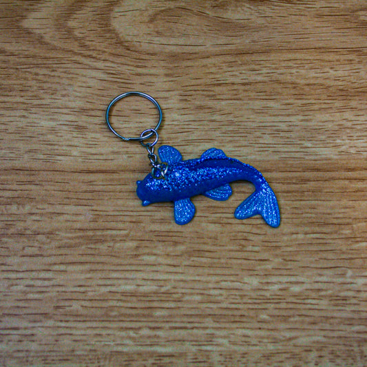 Porte clés poisson bleu paillettes