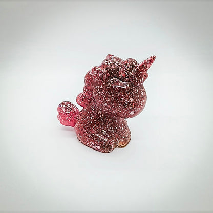 Figurine licorne rose paillettes