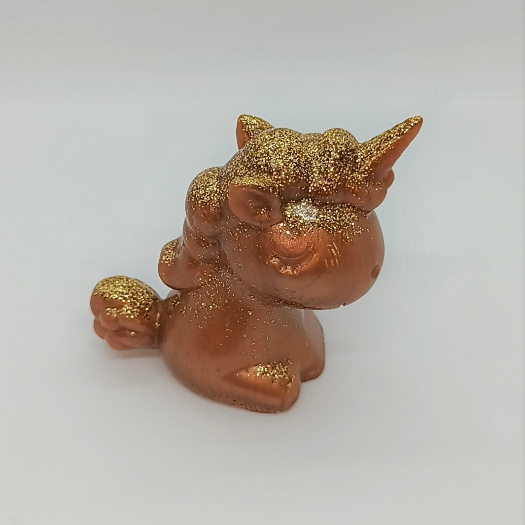 Figurine licorne marron paillettes