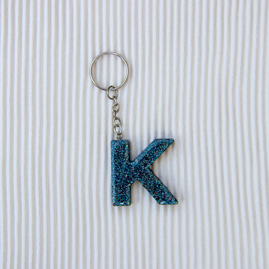 Porte-clés lettre K noir paillettes
