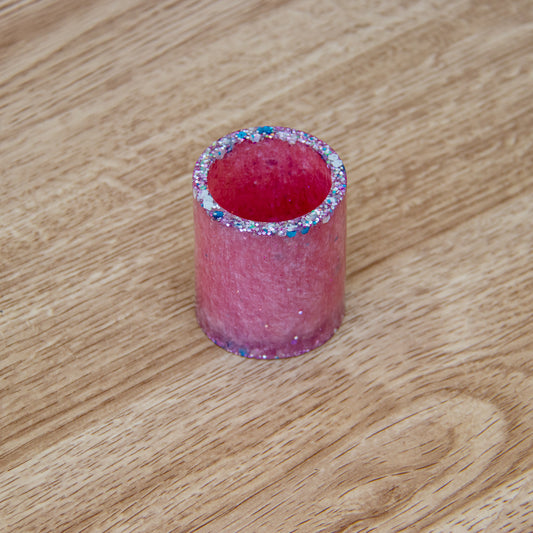 Pot à crayons rose et paillettes